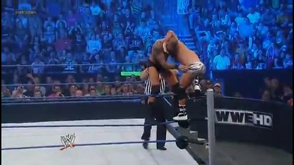 Randy Orton Superplex's Dolph Ziggler off the top rope - (hq)