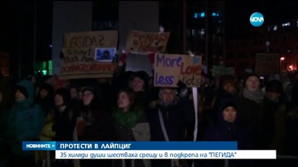 35 000 души шестваха срещу и в подкрепа на "ПЕГИДА"