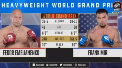 Fedor Emelianenko vs Frank Mir Bellator 198 28.04.2018