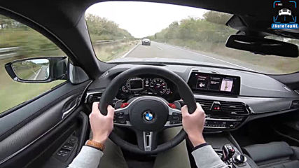 Bmw M5 F90 Competition Review Pov Test Drive on Autobahn Road