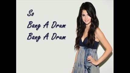 Selena Gomez-bang a drum lyrics on screen