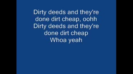 Ac/dc - Dirty Deeds Done Dirt Cheap (lyrics)