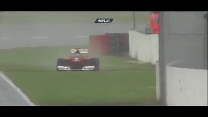 F1 Гран при на Великобритания 2012 - повторение от случката с Alonso [hd]
