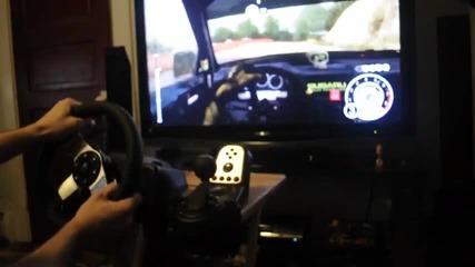 Logitech G27 Wheel с Dirt 2 на 52 инчово Lcd 