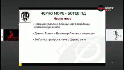 Преди Черно море - Ботев Пловдив