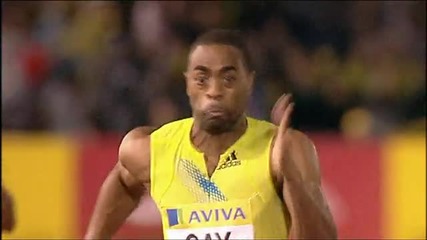 Tyson Gay wins 100m in London 9:87 [crystal Palace]