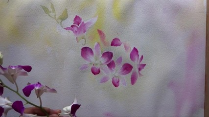 Как да нарисуваме орхидея-демонстрация от Adisorn Pornsirikarn (акварел) част 2/3