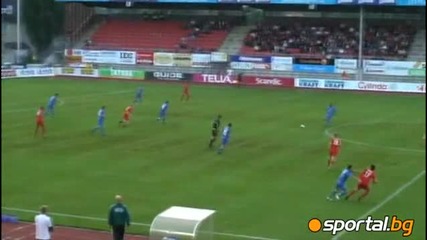 Калмар - Левски 0:1, прекрасен гол на Жоазиньо 
