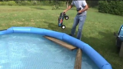 Rc car in a swimming pool