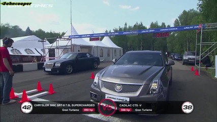 Cadillac Cts-v vs Chrysler 300c Srt8 Supercharged + nos