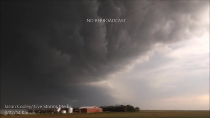 Тежка буря в северен Канзас 22.8.2014