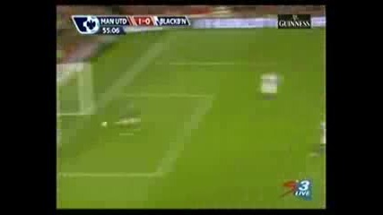 Бербатов воле - гол Man United 1 - 0 Blackburn 31.10.09