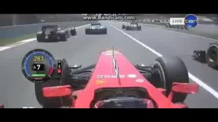 F1 Гран при на Испания 2013 - старта на Alonso [hd][onboard]