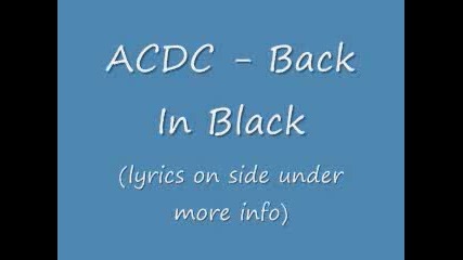 Acdc - Back In Black With Lyrics