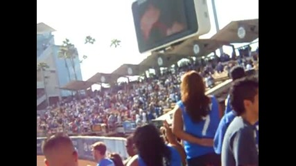 Demi Lovato singing the national anthem - Dodger Stadium 7 - 11 - 10 