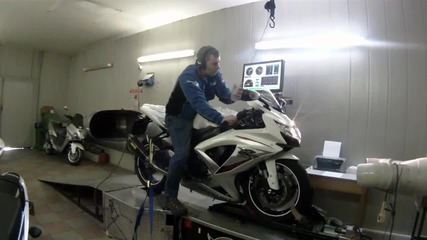 Suzuki Gsx - R 750 K9 with full Akrapovic Exhaust on Dyno