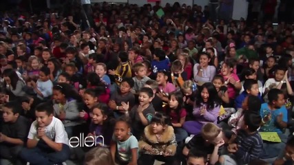 Justin Bieber Visits a Needy School