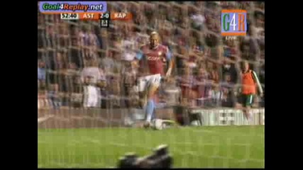 Aston Villa - Rapid Wien 2 - 0 Goal na John Carew