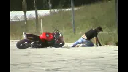 Dan Jackson backwards burnout Crash