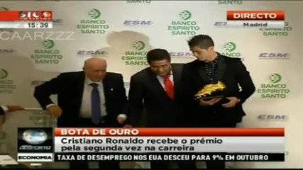 Кристиано Роналдо получи Златната обувка за 2011г.