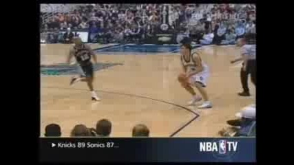 Bruce Bowen kicks Wally Szcerbiak