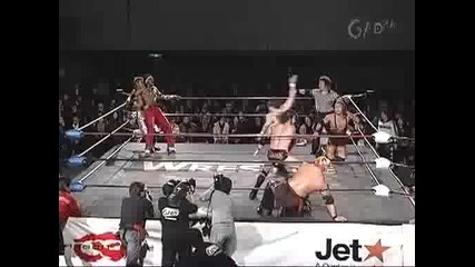 DG - CIMA, Susumu Yokosuka, Dragon Kid & Human Tornado vs. SHINGO, Cyber Kong, Austin Aries & Jack Evans