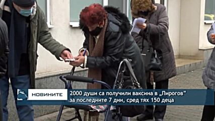 2000 души са получили ваксина в „Пирогов” за последните 7 дни, сред тях 150 деца