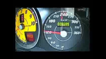 Ферари ускорява от 0 до 330км/ч (страхотен звук) 