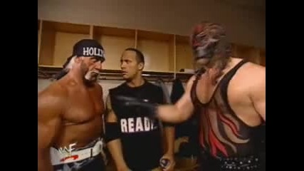 Funny backstage segment with kane the rock and hulk hogan