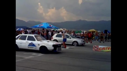 Drag Sliven 2012 - Class C - Audi 80 2.2 Turbo vs Vw Golf 4 R32 Kelesha - 3 part