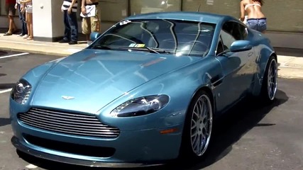Bikini Car Wash with Secret Entourage Aston Martin