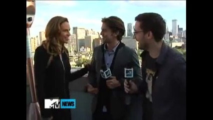 Hilary Swank Bites Jackson Rathbone's Neck