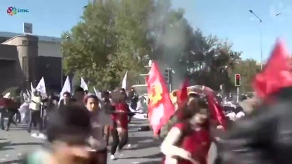 Моментът на експлозията в Анкара на мирния митинг в събота, 10.10.2015 г.