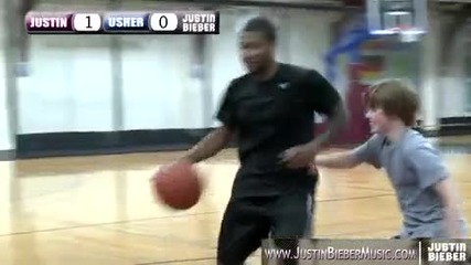 Justin Bieber & Usher play One on One Basketball