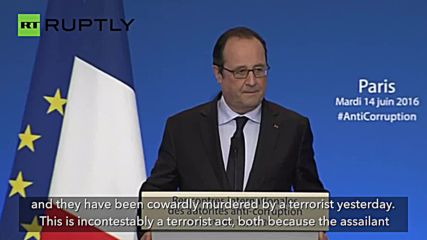 Hollande Calls Magnanville Police Killing "Incontestably a Terrorist Act"