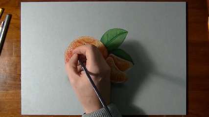 Реалистичнa рисунка на мандарина!