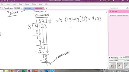 Section 2 3 Long Division Review and Polynomial Example
