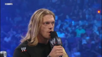 Smackdown 2009/05/01 Jericho говори как щял да стане Шампион по Тежка Категория,  но Edge го прекъсв