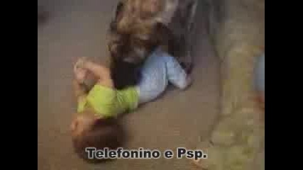 Куче Си Играе С Бебенце