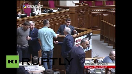 Ukraine: Rada brawl after MP calls Right Sector an 'armed gang'