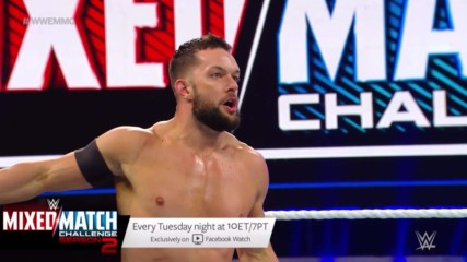 Bálor catapults Bayley into Moon to deliver a hurricanrana on WWE MMC
