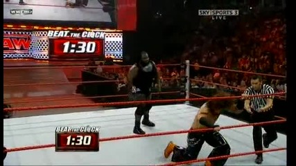 Raw 07/27/09 Mark Henry vs Carlito [ Beat the Clock challenge match]