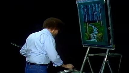 S12 Радостта на живописта с Bob Ross E08 - водопат през вечерта ღобучение в рисуване, живописღ