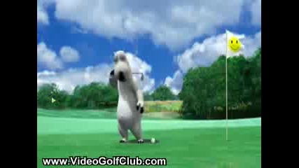 Забавна анимация - Полярната мечка играе голф