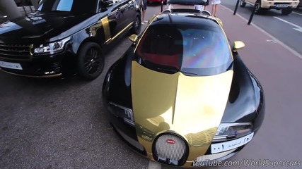 Така се пътува със стил - Gold Bugatti Veyron and Range Rover!