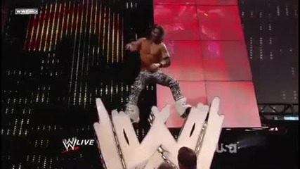 John Morrison jumps out the Wwe Logo
