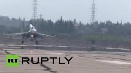 Syria: Sukhoi Su-27 fighter jets conduct sorties against militant positions from Latakia