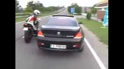 Crazy Bulgarian On A Motorbike Verses Bmw 