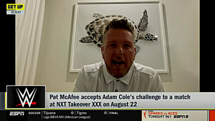 Pat McAfee responds to NXT TakeOver challenge on ESPN’s “Get Up”