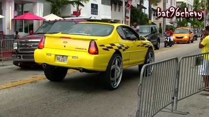 Yellowpurple Chevy Monte Carlo Ss on 30 Dub Markee Floaters ryding by - 1080p Hd